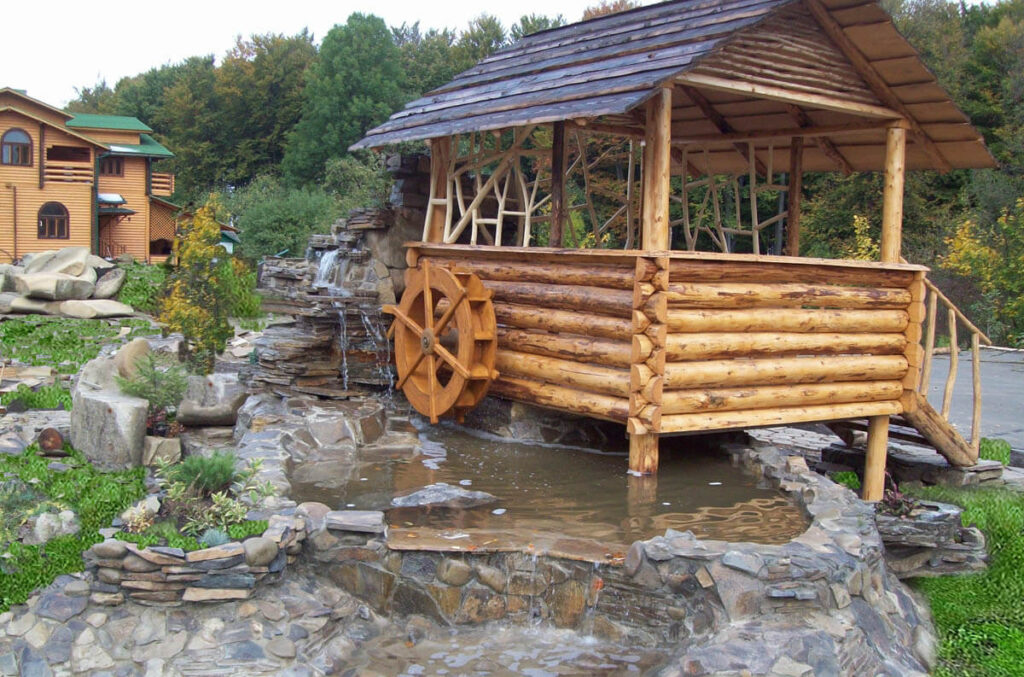 Декоративний водоспад з млином