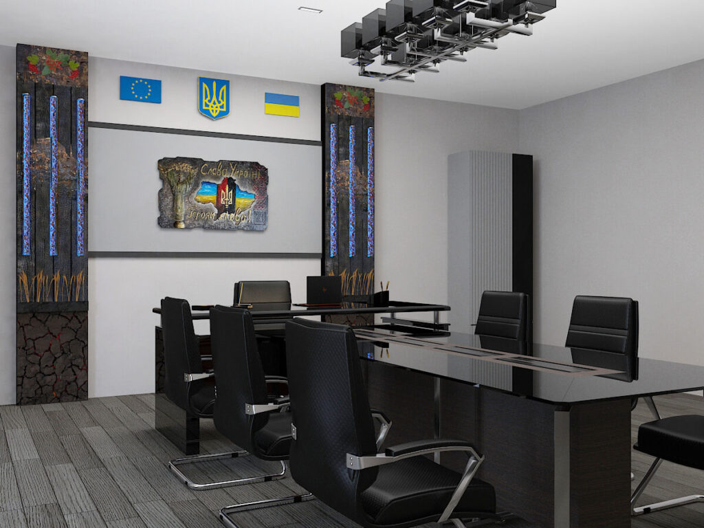 Сучасний барельєф в адміністративних приміщеннях